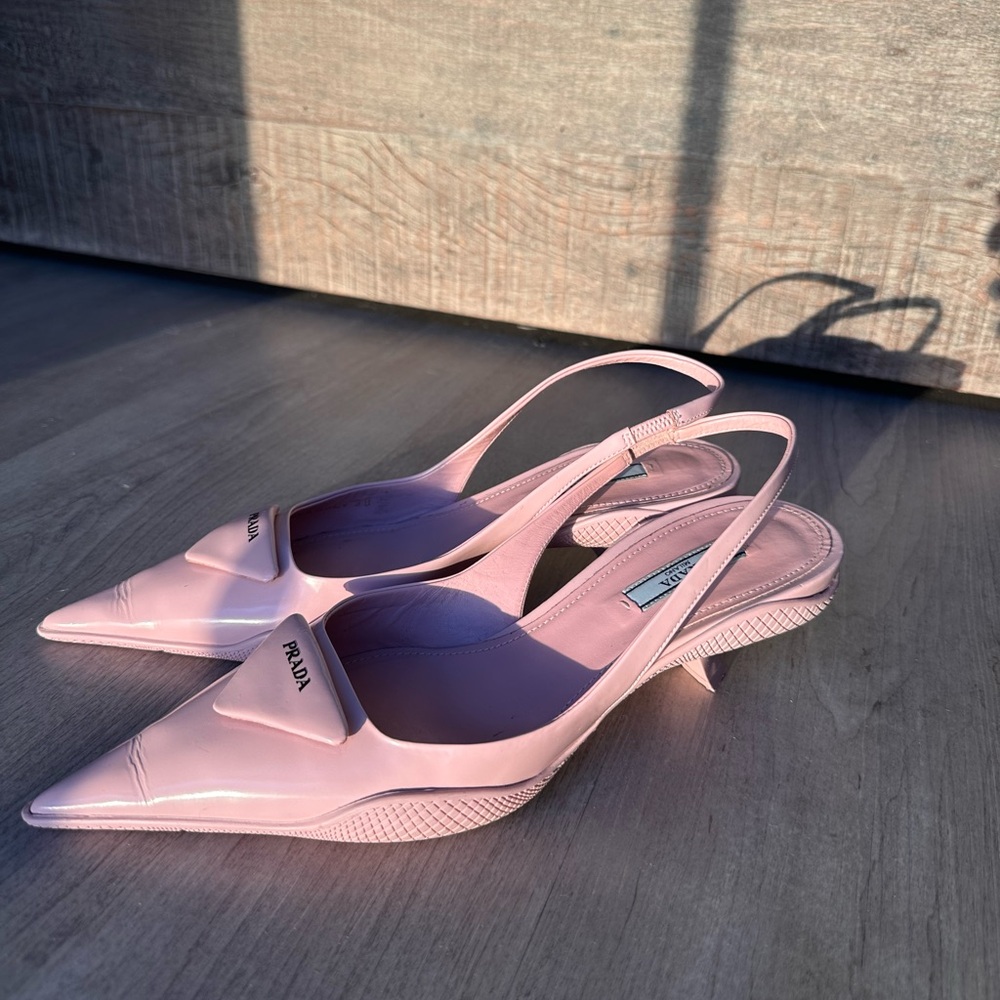 Prada Pink Slingback Kitten Heels